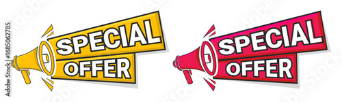Special Offer Banner Megaphone Announcement Sale Label