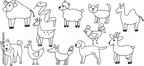 farm animals doodle, farm doodle sketch, livestock cartoon art, farm animals outline, hand drawn farm animals, cartoon animals farm, farm cattle doodle, pets farm cartoon, doodle barn animals art, rur
