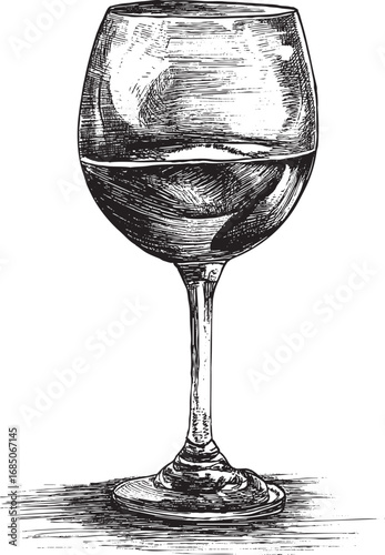 Wine glass illustration on a white background. This vector illustration can be used in any size you like for advertising, logos, and other work.