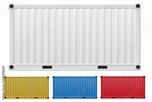 metal cargo container for long distance commercial transport by sea or rail cartoon stock vector illustration isolated on white background