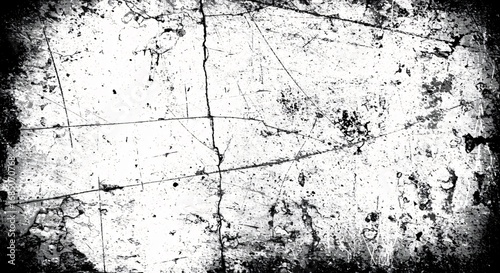 Distressed Black and White Grunge Texture Abstract Background