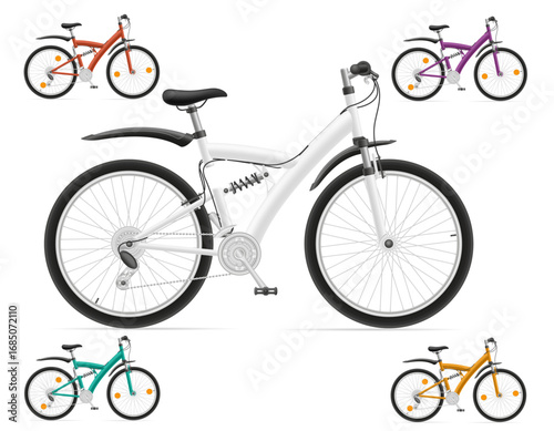 bicycle for leisure and sports cartoon stock vector illustration isolated on white background