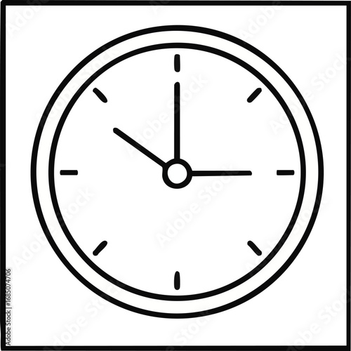 A simple illustration of a clock showing time for various applications. It conveys the concepts of deadline, schedule, and time management. Suitable for use in business and lifestyle themes