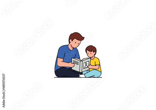 icon of dad and child reading a book together