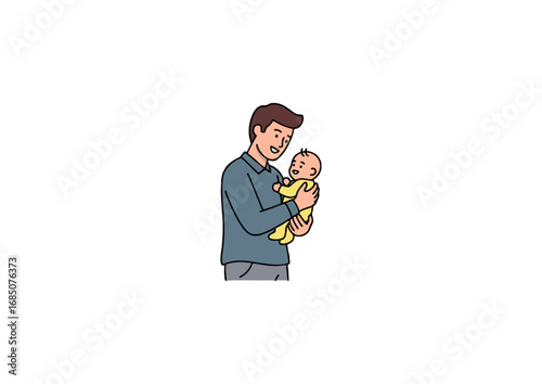 icon of a father holding his baby
