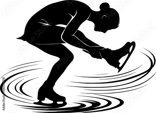 Elegant figure skating vector silhouette. Perfect for sports illustrations, winter graphics, and artistic designs
