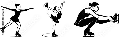 Elegant figure skating vector silhouette. Perfect for sports illustrations, winter graphics, and artistic designs