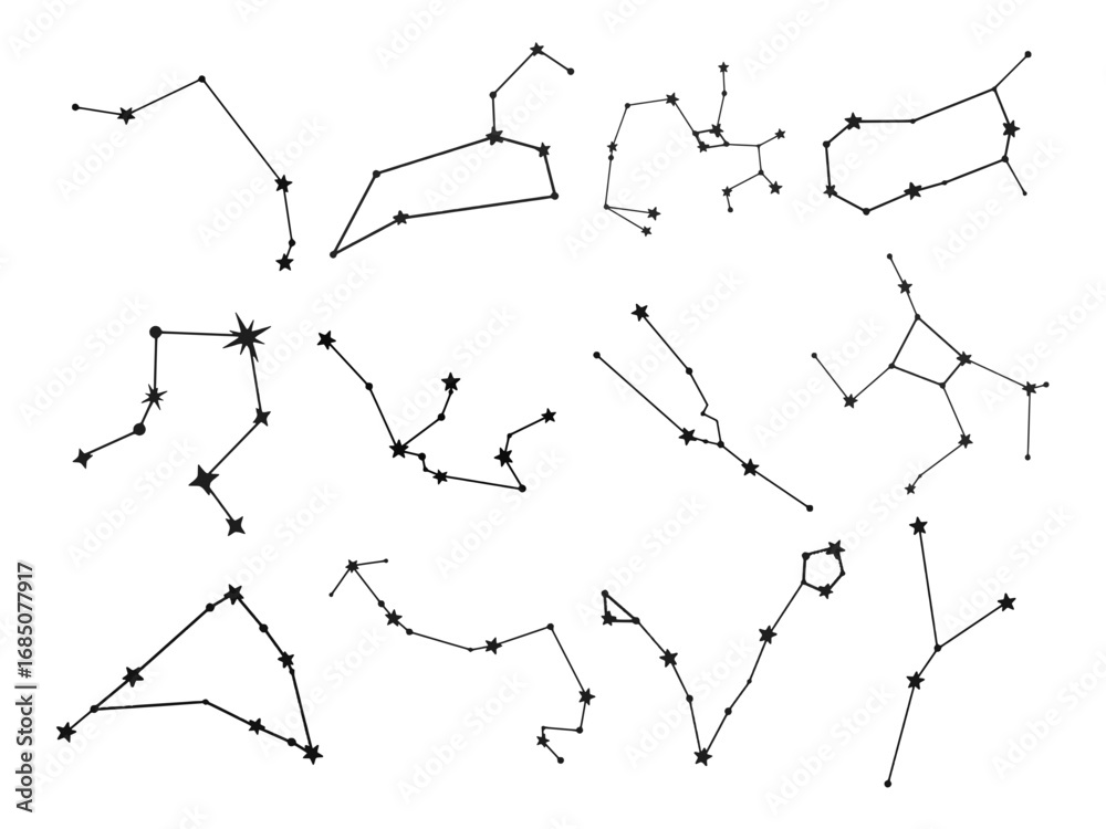 Obraz premium 12 Zodiac 'Constellations Vector Set