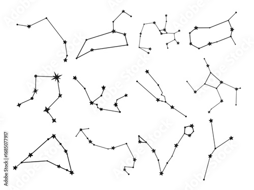 12 Zodiac 'Constellations Vector Set