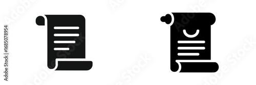 Classic scroll icons illustrating ancient manuscripts or documents perfect for graphic design or educational materials