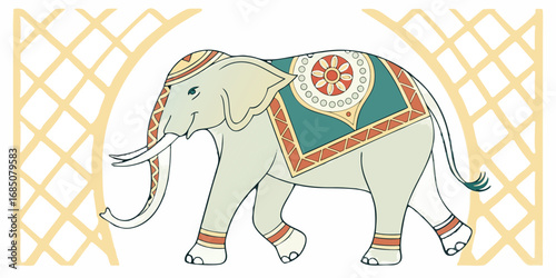 Ikat Draped Elephant – Weave Texture