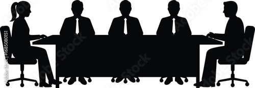 Business meeting with team, corporate discussion, boardroom negotiation, professional collaboration, businesswomen and businessmen, office teamwork, corporate environment.