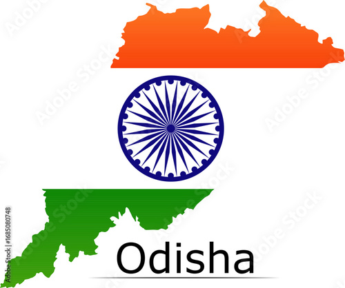 Odisha State of India Map Design Vector