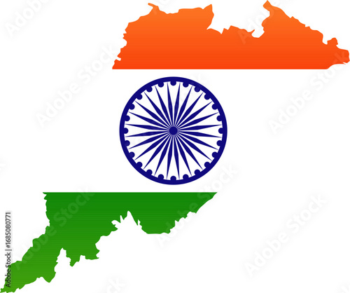Odisha State of India Map Design Vector
