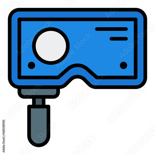 Multiestenope icon. Eye test device symbol. Vision screening and optometry collection. Filled Line Icon
