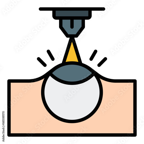 Laser surgery icon. Eye treatment symbol. Ophthalmology and vision correction collection. Filled Line Icon