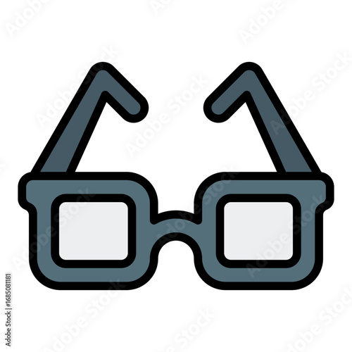 Glasses icon. Eyewear symbol. Vision correction and optometry collection. Filled Line Icon