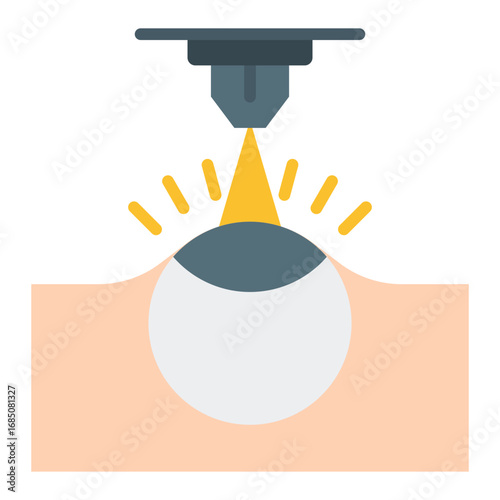 Laser surgery icon. Eye treatment symbol. Ophthalmology and vision correction collection. Flat Icon