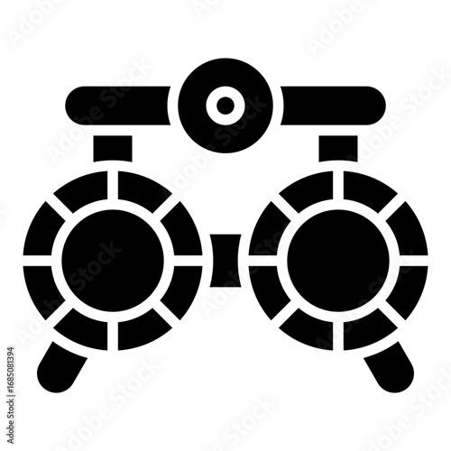 Trial frame icon. Eye test glasses symbol. Optometry and vision correction collection. Glyph Icon