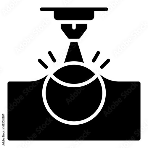 Laser surgery icon. Eye treatment symbol. Ophthalmology and vision correction collection. Glyph Icon