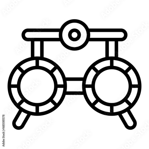 Trial frame icon. Eye test glasses symbol. Optometry and vision correction collection. Line Icon