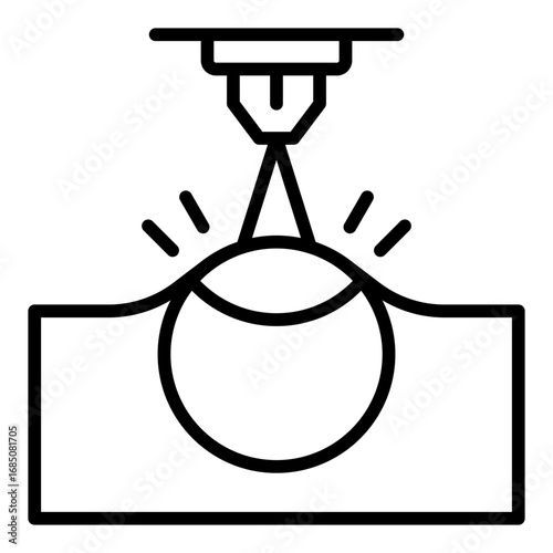 Laser surgery icon. Eye treatment symbol. Ophthalmology and vision correction collection. Line Icon