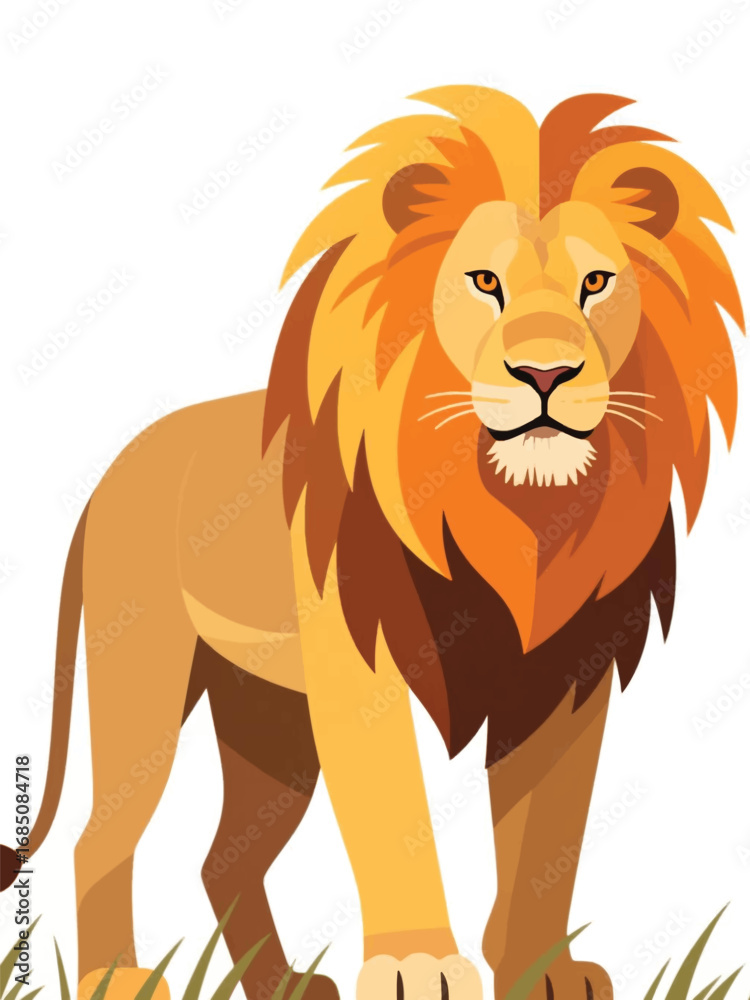 Obraz premium The Lion King Stands Illustrator Artwork Design Template Poster