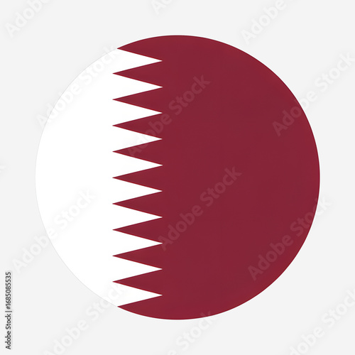Qatar's national flag emblem in a roundel design emblem badge, perfect for representing Qatari culture, identity, and sporting events worldwide