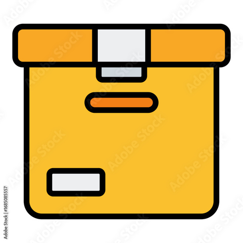 Package icon. Parcel box symbol. Postal service and delivery collection. Filled Line Icon
