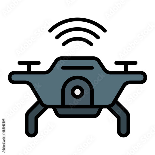 Drone icon. Air delivery symbol. Modern postal service and package transport collection. Filled Line Icon