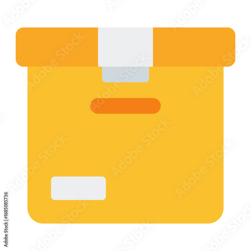 Package icon. Parcel box symbol. Postal service and delivery collection. Flat Icon