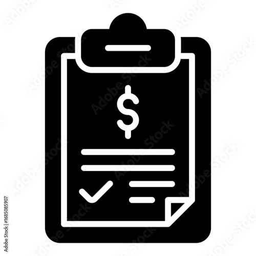 Checklist icon. Delivery list symbol. Postal service and package tracking collection. Glyph Icon