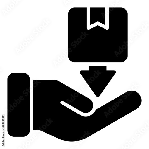 Receiver icon. Delivery recipient symbol. Postal service and package receiving collection. Glyph Icon