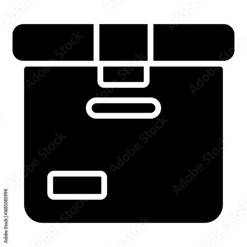 Package icon. Parcel box symbol. Postal service and delivery collection. Glyph Icon