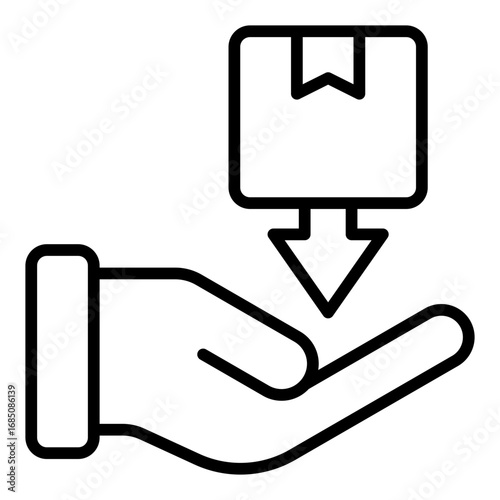 Receiver icon. Delivery recipient symbol. Postal service and package receiving collection. Line Icon