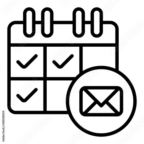 Schedule icon. Delivery timetable symbol. Postal service and package planning collection. Line Icon