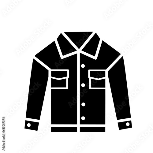 denim jacket vector icon, solid style