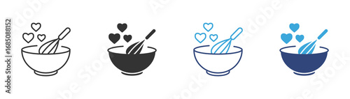  bowl with a whisk icon set,  for baking , vector illustration. 