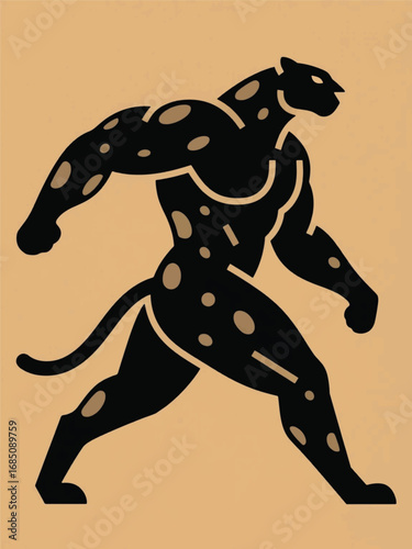 Muscular Puma Illustrator Artwork Design Template Poster