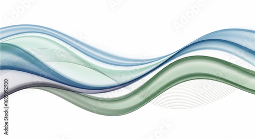 Abstract Waves A Colorful, Flowing Design in Blue and Green