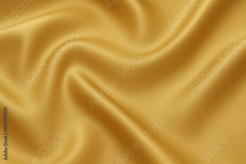  Luxurious gold satin fabric with smooth folds and elegant silky texture.