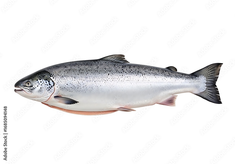 Naklejka premium Fresh salmon fish isolated on white background