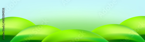 3d green grass hill with mountain playground and eco park landscape vector background.