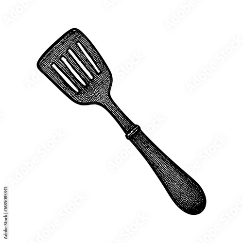 Antique kitchen spatula, a versatile cooking utensil for culinary creations and kitchen decor.