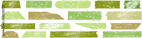 Abstract  green organic shapes with hand brush stroke and grunge texture frame element.