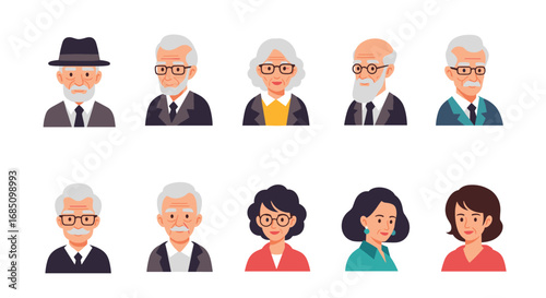 Diverse collection of pixelated portraits representing various professions and age groups illustrating human capital in a professional setting