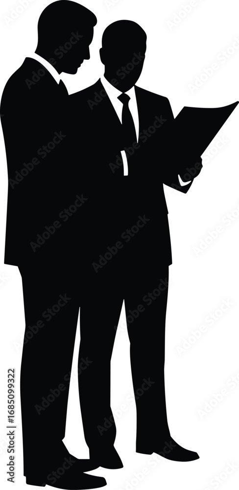 custom made wallpaper toronto digitalSilhouette of two businessmen discussing documents, professional meeting, corporate teamwork, business strategy, formal attire, office discussion, partnership