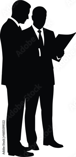 Wallpaper Mural Silhouette of two businessmen discussing documents, professional meeting, corporate teamwork, business strategy, formal attire, office discussion, partnership Torontodigital.ca