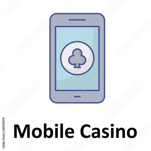 Mobile Casino Vector icon which can easily modify or edit