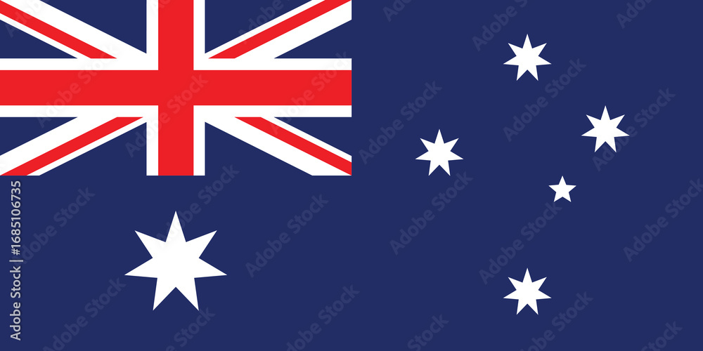 Fototapeta premium Australian national pride. Flag of Australia flat vector illustration. 